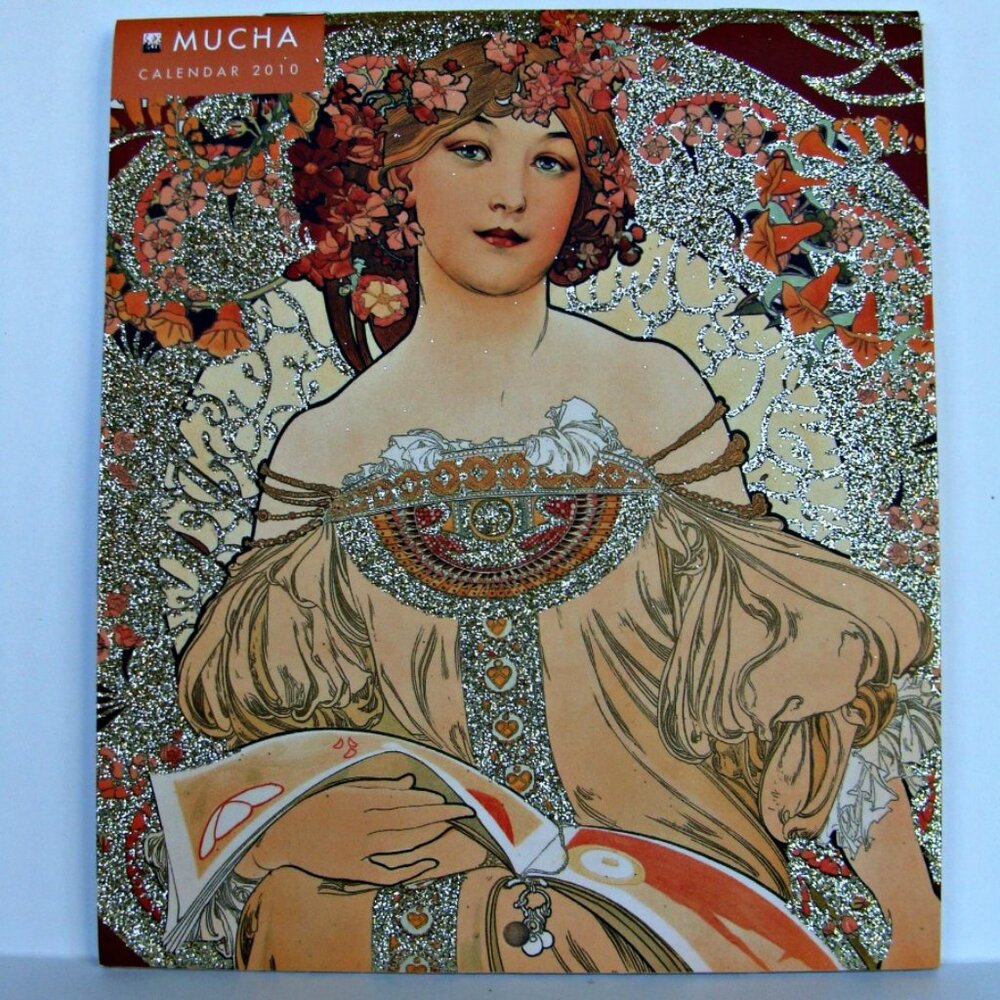 Alphonse Mucha Art Noveau Wall Calendar 2010 Mini Czech Monthly Neoclassical